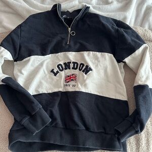 London blue and white quarter zip